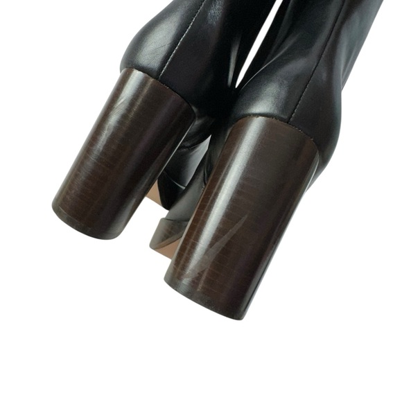 J. Crew Platform stacked-heel boots in Black leather size 7.5 - Picture 6 of 10